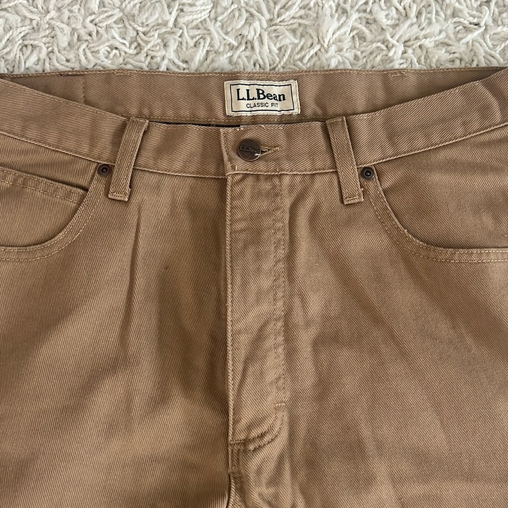 L.L. Bean Fleece Lined Classic Fit Khakis 34x32
